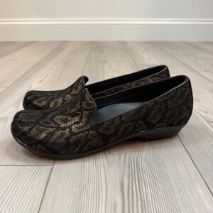 NEW Dansko Olivia Loafers Bronze Snake Leather Metallic Flats 42 US 12